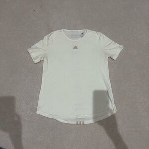 Adidas Off-White Tee with Gold Logo
